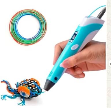 Caneta 3D Impressora Manual Carregamento USB Bivolt Com Refil Filamento (Azul)
