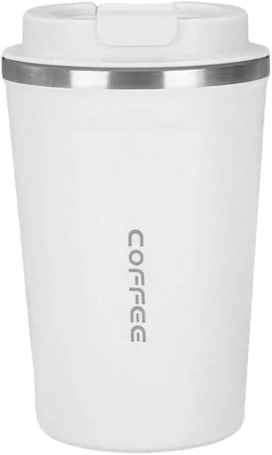 380ML Caneca Térmica De Café Em Aço Inoxidável, Copo De Viagem Portátil Branco