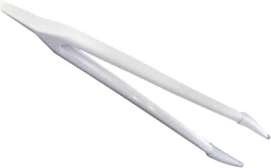 Pinça de lente de contato macia Hilco de plástico branco com pontas de silicone, 12 cm de comprimento