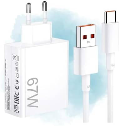 Carregador Turbo 67W 2 USB Compatível Com Xiaomi Poco X6 5G.