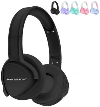 Fone de Ouvido Bluetooth Over-Ear, Microfone Embutido, 20h Autonomia, Design Ajustável, Controles Touch, Resistente à Umidade (Preto)