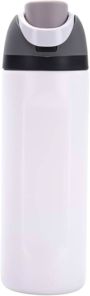 Garrafa Térmica de Água 710ml com Tampa 2 em 1 - Antivazamento, Parede Dupla, Com Alça e Tampa com Trava (Branco)