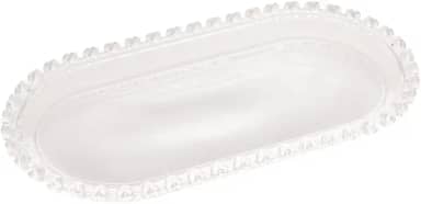 LYOR - Travessa Oval de Cristal Coração 25cm x 13cm x 2,5cm - Ideal para Servir Sobremesas e Guloseimas - Fora da Mesa Encanta como Base para Perfumes, Jóias e Decorações