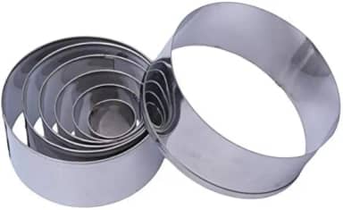 Jogo Cortadore Redondo Liso 7pçs Inox Para Massas E Biscoito