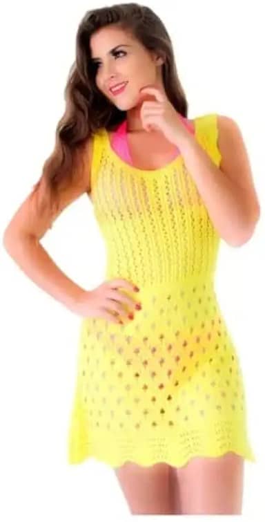 Saída De Praia Curta Modelo Regata Trico Verão.