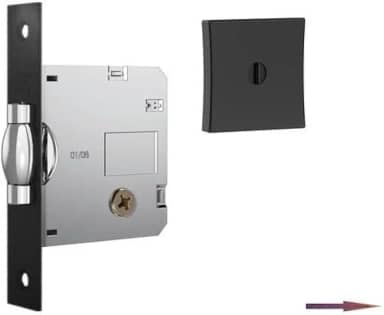 Fechadura Stam Trinco Rolete Tetra Porta madeira Pivotante 1005 Black Fosco (Preta)