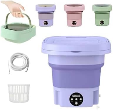 Mini Lavadora Dobrável Portátil 11L para Roupas Delicadas – Compacta, Silenciosa, Ideal para Viagens e Apartamentos – Cores Sortidas