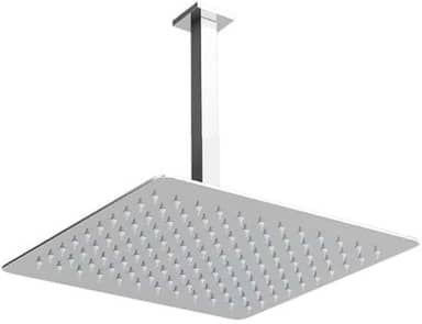 Chuveiro Ducha Slim Quadrado Metal 30x30cm Com Braço De Teto