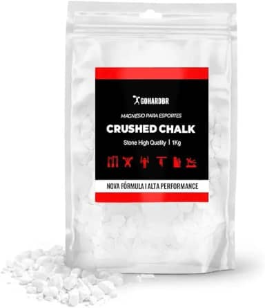 Crushed Chalk - Carbonato de Magnésio pedra triturado (1 kg) - Magnesio triturado para escalada ginastica e levantamento de peso calistenia lpo cross fit baquetas e bateria