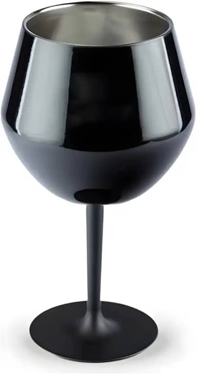 Taça Térmica de Alumínio Inox 410ml – Mantém Bebidas Geladas por Mais Tempo, Design Moderno e Sofisticado – Ideal para Cerveja, Drinks e Vinho (Preto)
