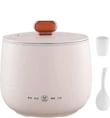 Panela elétrica de arroz 1,8L pequena, mini panela elétrica de arroz com antiaderente, mini panela elétrica de arroz para 1-2 pessoas, 4 funções de panela para fazer arroz, sopa, mingau, chá