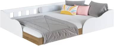 Cama Montessoriana Infantil Casal com Proteção Lateral Cm6140 190x140cm Branco - Art In Móveis