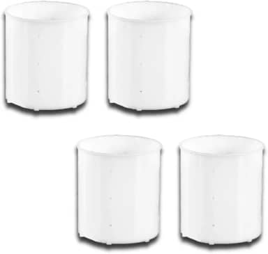 Conjunto de 4 Formas para Queijo Minas Frescal e Ricota, Polietileno Branco, 500g, Com Tela Rígida e Furos, 112x99x99mm