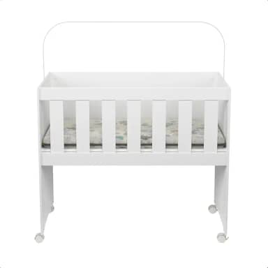 Mini Berço Chiquirinho Escrivaninha 5 em 1 Laura com Colchão (Branco)