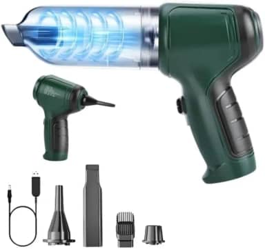 Mini Aspirador de Pó Portátil 3 em 1, USB – Ideal Casa, Carro, Escritório, Aspirador, Vácuo e Soprador, uso Automotivo e Doméstico Silencioso e Recarregável, Aspira Pó, Pelos, Grãos