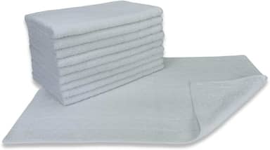 Kit 05 Tapete para Banheiro Atoalhado Felpudo Luxo c/Antiderrapante 550g/m² 45x70cm Padrão Hotel/Pousada - Branco