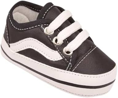 Tênis Bebê Mania Preto Branco Cadarço