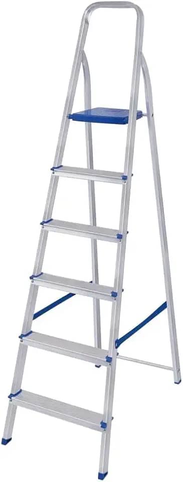 Escadas de alumínio com 6 Degraus-leve-fácil transporte e manuseio.