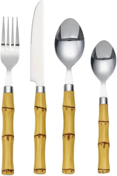 CONJUNTO TALHERES BAMBU 24PCS