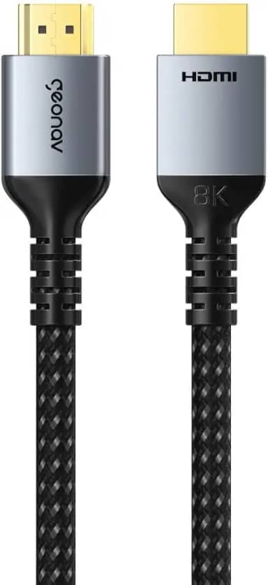 Geonav Cabo HDMI 2.1 Ultra High Speed, Suporta resolução 8K a 60Hz ou 4K a 120Hz, 2 metros, nylon trançado reforçado, HDMI2120, Cinza