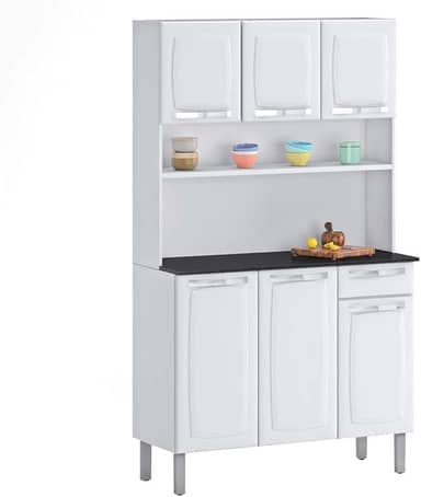 Kit Cozinhas Itatiaia Rose - 6 Portas e 1 Gaveta - Branco