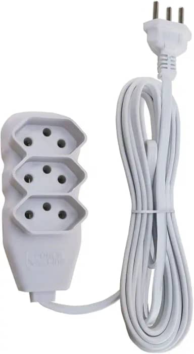 Force Line - Extensão Slim 3 Tomadas Tripolar Bivolt 1 Metro