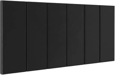 Cabeceira Estofada Casal 140cm Suspensa para Cama Box (Preto)