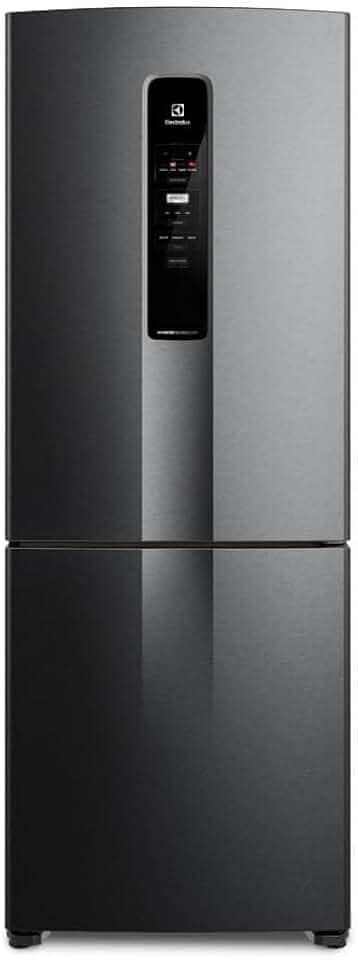 Geladeira Electrolux Frost Free 490L Efficient com AutoSense Inverse Black Inox Look (IB7B) 127 V