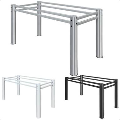 Base Para Mesa De Jantar Para Pedra Granito Vidro Madeira de até 120 x 80cm (Prata)