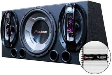 Caixa Trio Completa Montada 750w Subwoofer Pioneer + Taramps