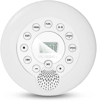 Leitor de CD portátil com fones de ouvido, leitor de CD para carro ou para casa, leitor de CD Discman recarregável, mini CD Players pequeno portátil com alto-falante, MP3 USB reproduzível