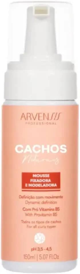 Mousse Fixador e Modelador Cachos Arvensis Light 150ml Definição Fitagem Difusor Reduz o Frizz