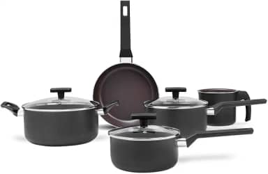 Brinox - Jogo de Panelas Antiaderente Ceramic Life 5 Peças Preserve - Cinza