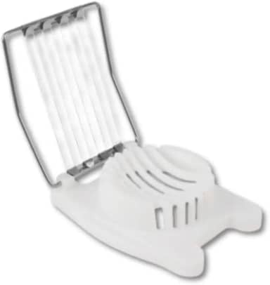 Fatiador de Ovos Inox com Base Plástica – Cortes Precisos, Uniformes e Sem Esmagar | Compacto, Higiênico e Ideal para Saladas, Sanduíches e Refeições Rápidas