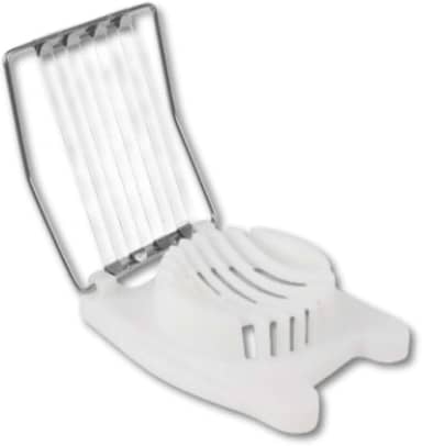 Fatiador de Ovos Inox com Base Plástica – Cortes Precisos, Uniformes e Sem Esmagar | Compacto, Higiênico e Ideal para Saladas, Sanduíches e Refeições Rápidas