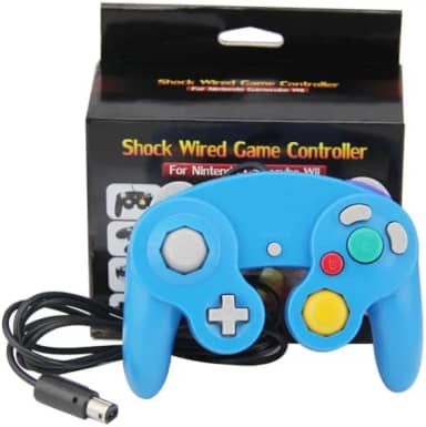 TechBrasil Controle Game Cube Nintendo Wii/U Switch Computador Azul
