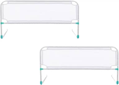 Grade de Proteção para Cama, Kit 2 Unidades Tela Respirável, Design Moderno, Branco