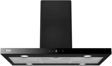 Coifa e Depurador de Ilha Eos 90cm Premium com Painel Digital Touch e Vazão de 1200m³/h Inox Preto Eco91itdp 110v