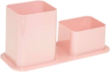 PORTA CANETAS DUPLO ROSA, DELLO, 3030W.0012, Rosa Pastel , 1 unidade