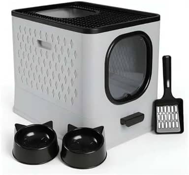 Caixa De Areia Fechada Sandbox Premium Cinza Para Gatos Jelplast Completa