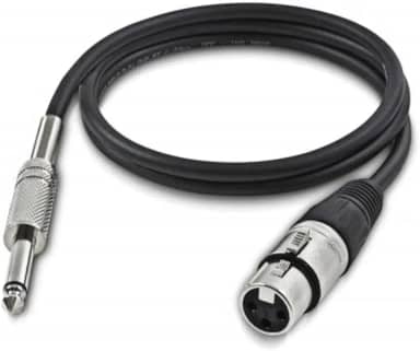 Cabo de Microfone Profissional, P10 para XLR Fêmea, 3 Metros, Preto MCB014