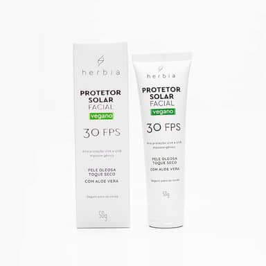 Herbia Protetor Solar Facial Pele Oleosa 30 Fps Natural E Vegano Branco