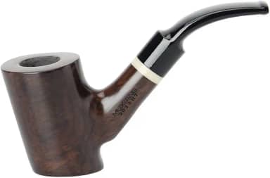 MUXIANG Cachimbo de tabaco de ébano feito à mão hastes dobradas com imitação de marfim anel decorativo cachimbo caixa de presente e acessórios WGAC0025