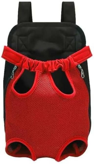 Mochila Bolsa Canguru para Transporte de Pets Cães e Gatos Alça Ajustável Tecido Respirável Passeio Animal Cachorro Pequeno e Medio Porte Felinos Filhote Tamanhos P ao GG (Vermelho, P)
