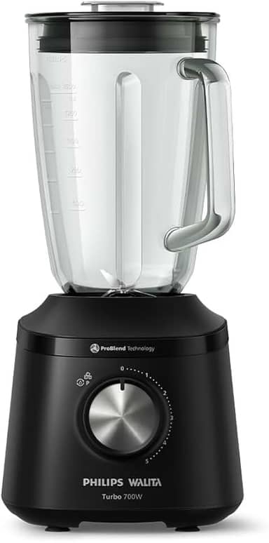 Philips Walita, Liquidificador Série 3000 Turbo, 110V, Preto, Jarra de Vidro 700W - HR2272/91