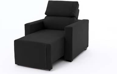 Sofá Cama Solteiro Retrátil 90cm Aconchegante 1 Lugar LIMOVDECOR (Preto)