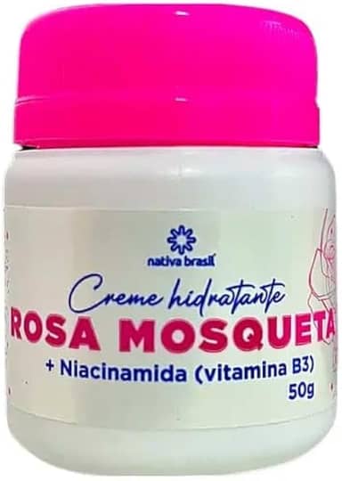 Creme Hidratante Rosa Mosqueta com Niacinamida, 50g, Clareia Manchas e Rejuvenesce