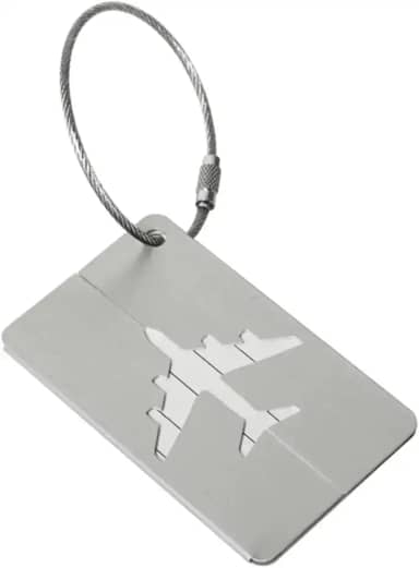 Tag De Mala Identificador Bagagem Etiqueta Alumínio Cabo Aço (Cinza)
