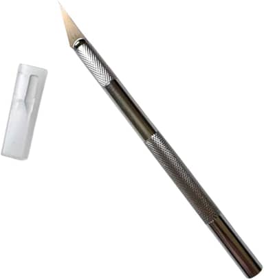 Estilete Bisturi de Precisão com 6 Lâminas Substituíveis Cabo Antiderrapante em Metal Estilete Profissional para Artesanato Envelopamento Modelismo Aeromodelismo Hobby Linha Premium