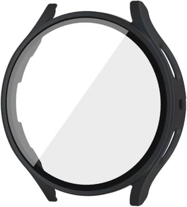 CORONITAS Capa Protetora para Samsung Galaxy Watch 7, 44mm e 40mm, Película 5D Interna, Proteção 360° (Preto, 44mm)